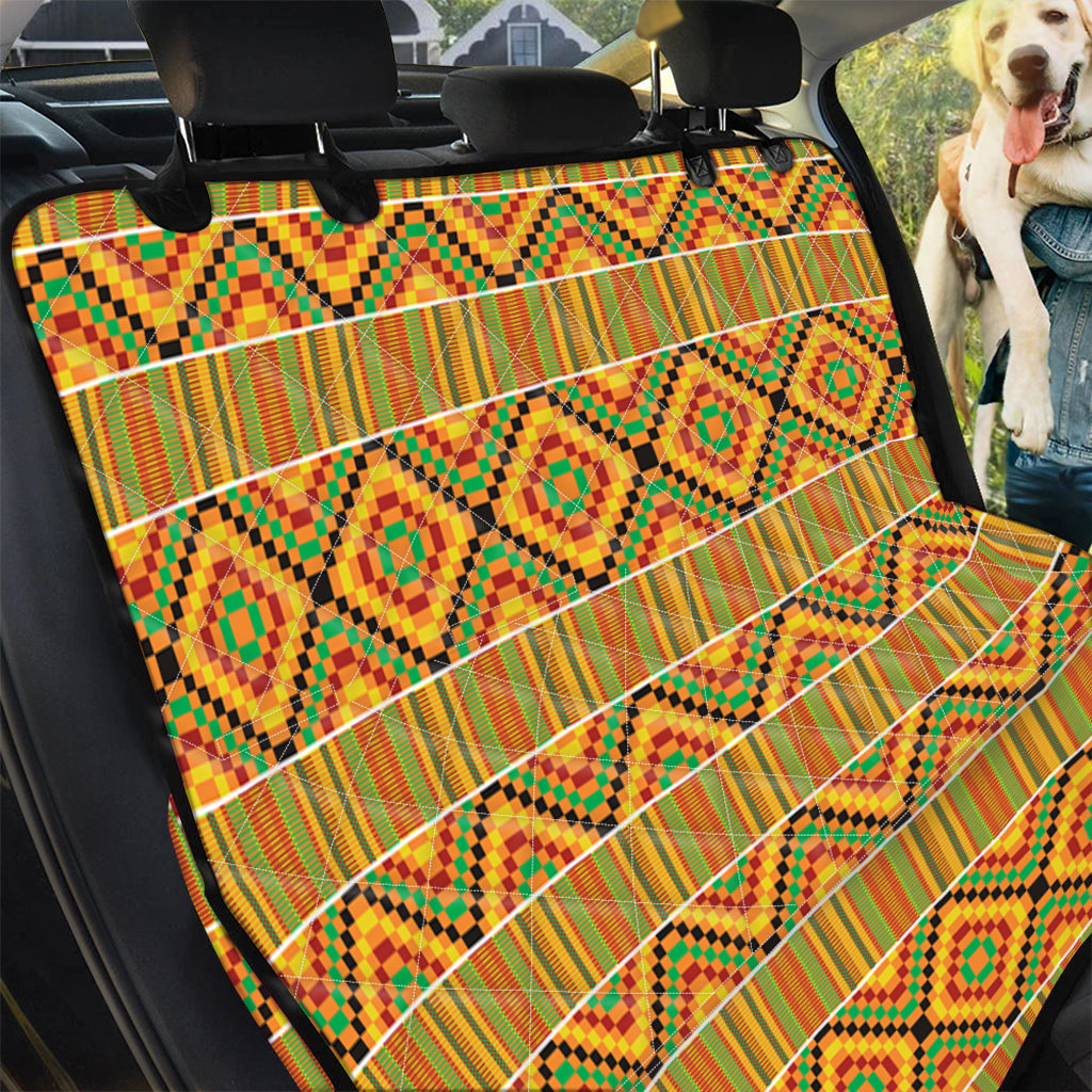 Ethnic Kente Pattern Print Pet Car Back Seat Cover