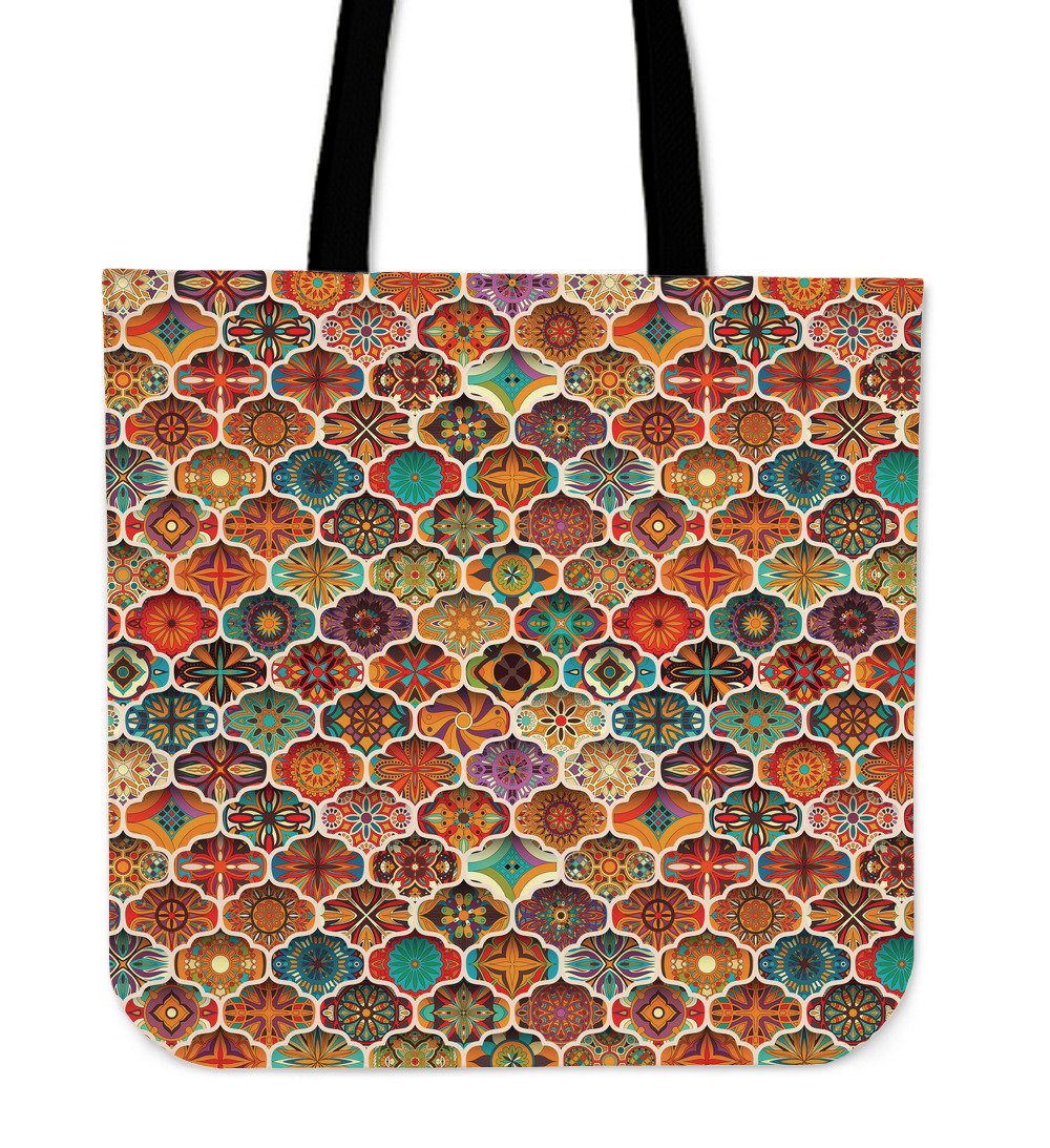 Ethnic Mandala Bohemian Pattern Print Canvas Tote Bag