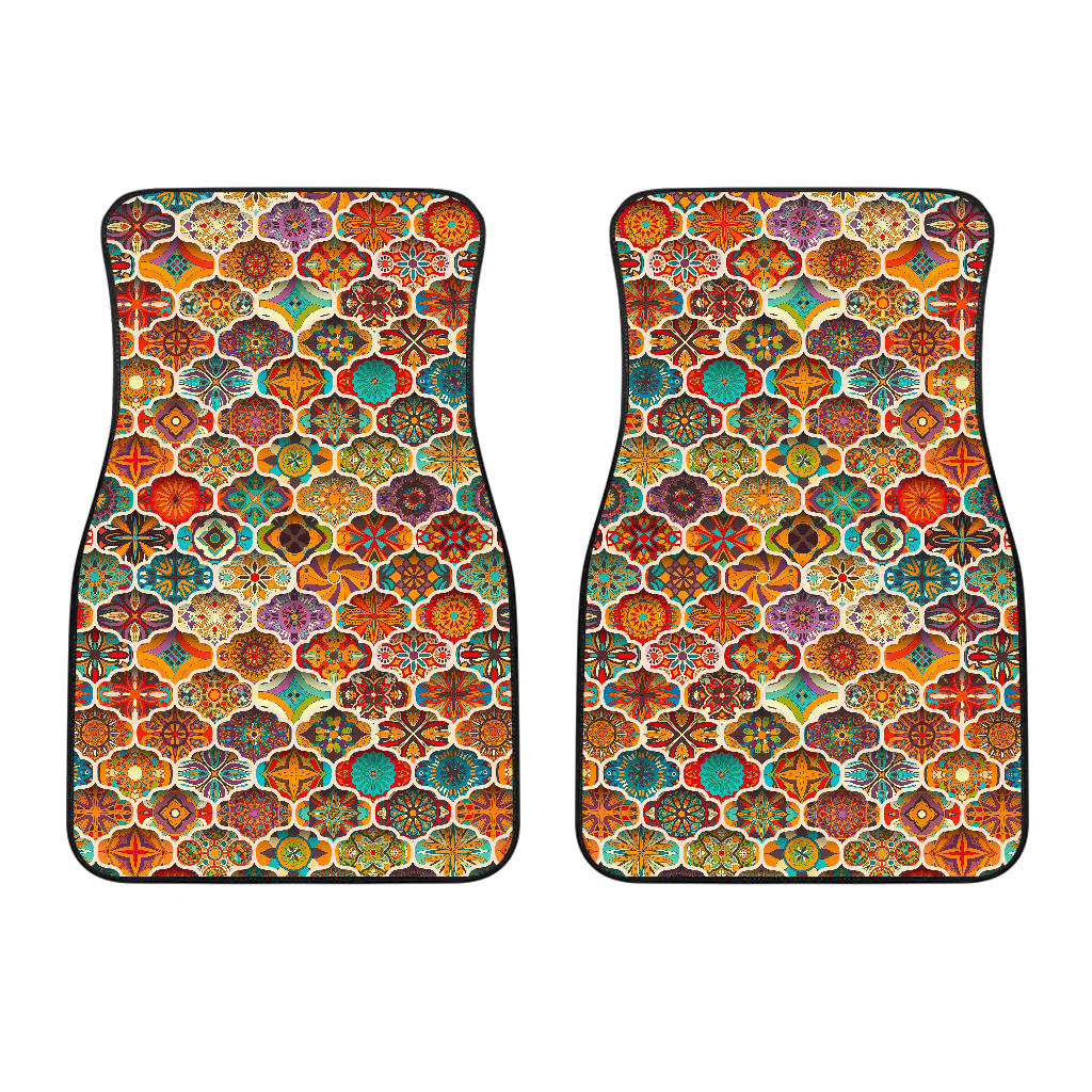 Ethnic Mandala Bohemian Pattern Print Front Car Floor Mats