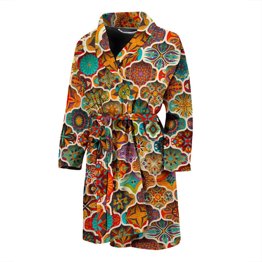 Ethnic Mandala Bohemian Pattern Print Men's Bathrobe