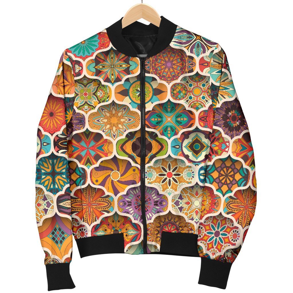 Ethnic Mandala Bohemian Pattern Print Men's Bomber Jacket