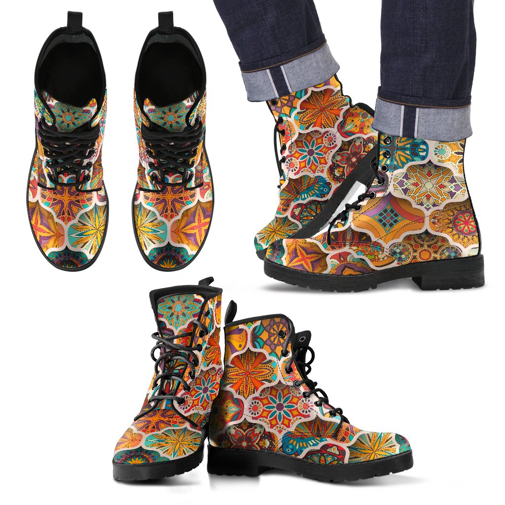 Ethnic Mandala Bohemian Pattern Print Men's Boots