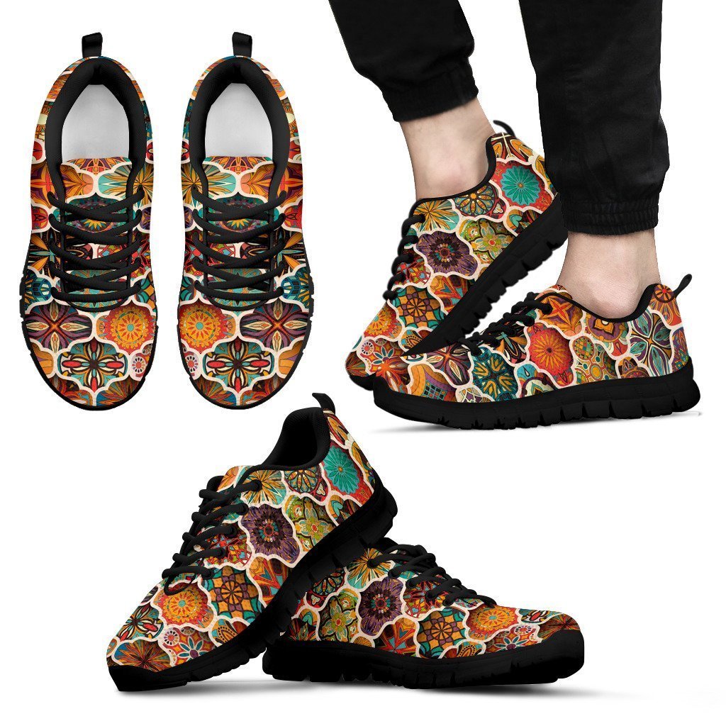 Ethnic Mandala Bohemian Pattern Print Men's Sneakers