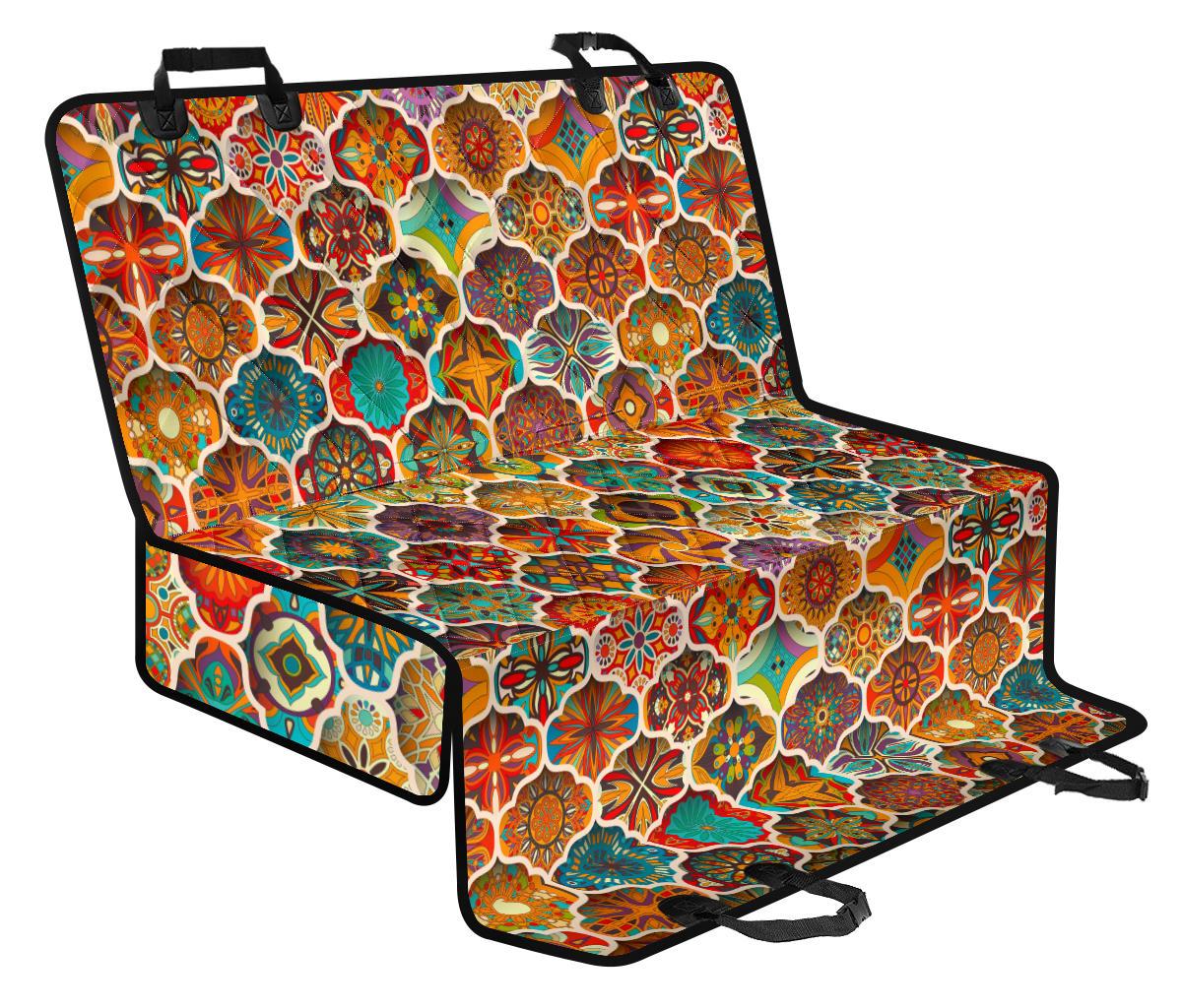 Ethnic Mandala Bohemian Pattern Print Pet Car Back Seat Cover