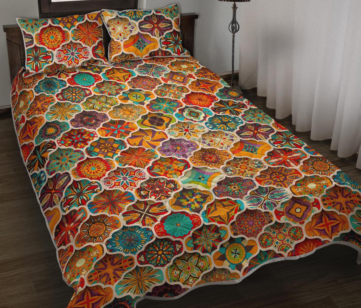 Ethnic Mandala Bohemian Pattern Print Quilt Bed Set