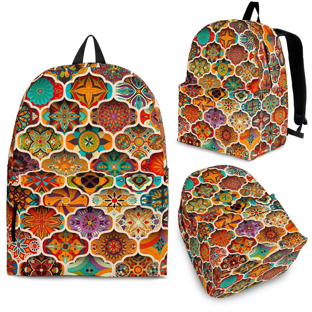 Ethnic Mandala Bohemian Pattern Print School Backpack