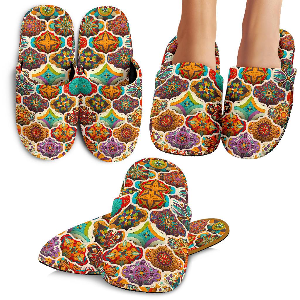 Ethnic Mandala Bohemian Pattern Print Slippers