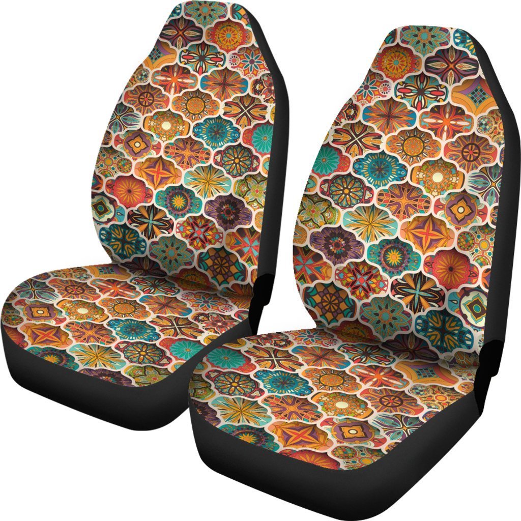 Ethnic Mandala Bohemian Pattern Print Universal Fit Car Seat Covers