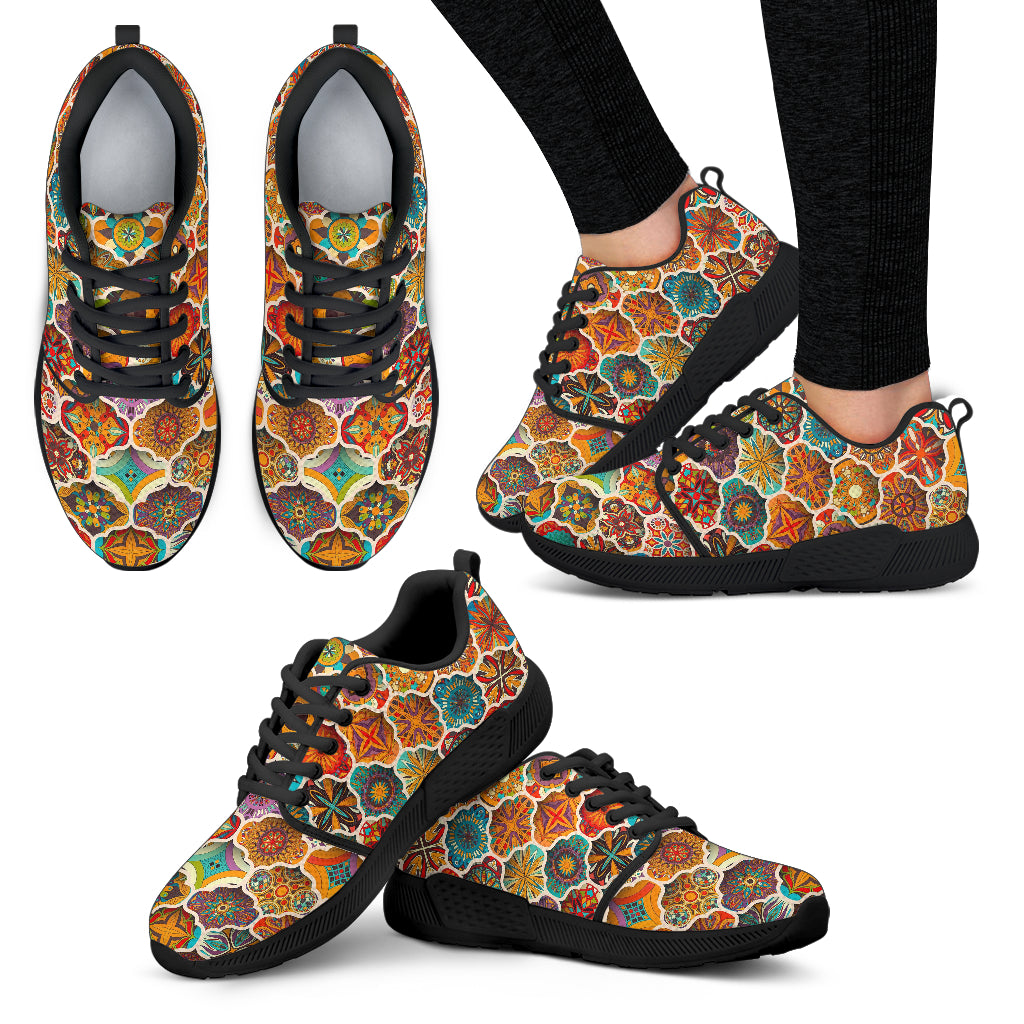 Ethnic Mandala Bohemian Pattern Print Women's Athletic Shoes