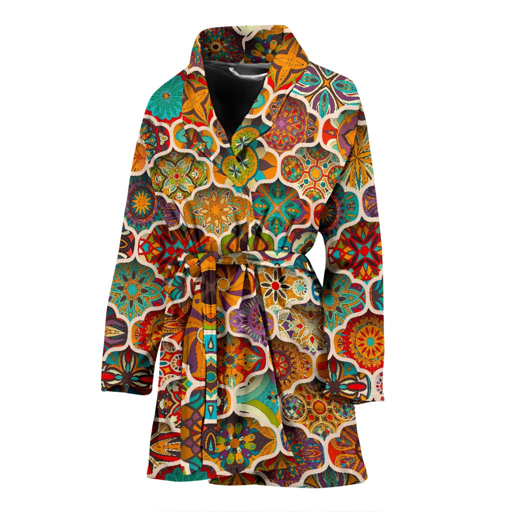 Ethnic Mandala Bohemian Pattern Print Women's Bathrobe