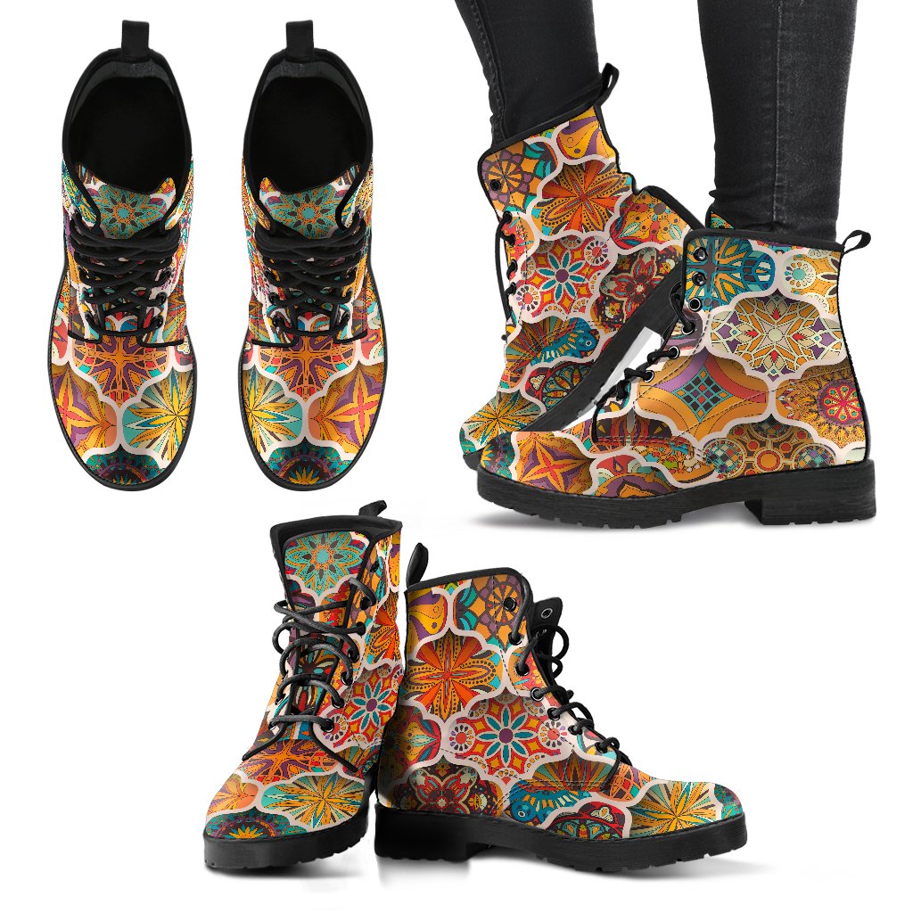 Ethnic Mandala Bohemian Pattern Print Women's Boots