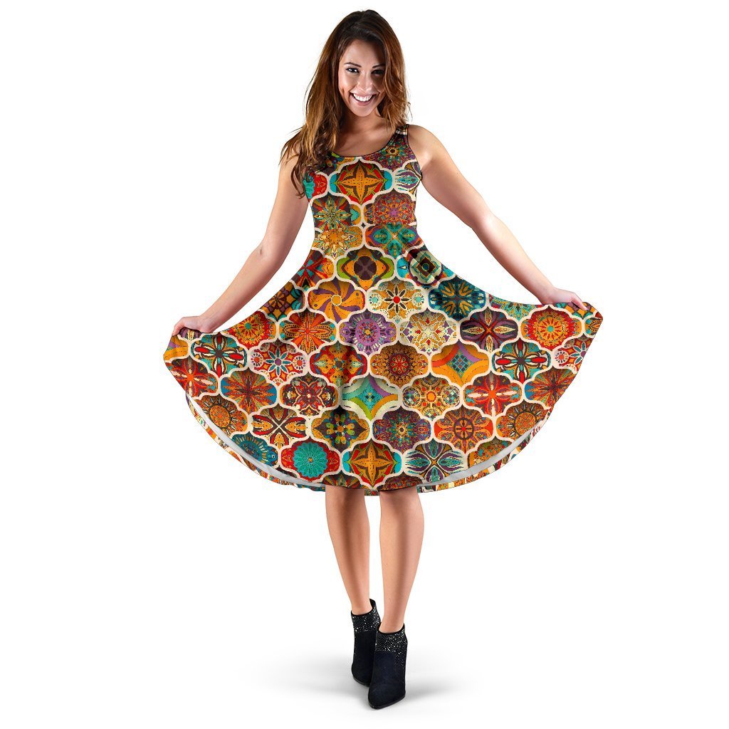 Ethnic Mandala Bohemian Pattern Print Women's Dress