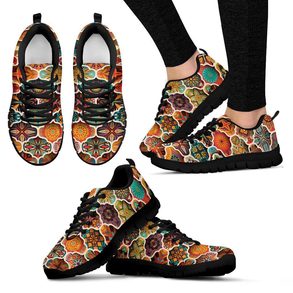 Ethnic Mandala Bohemian Pattern Print Women's Sneakers