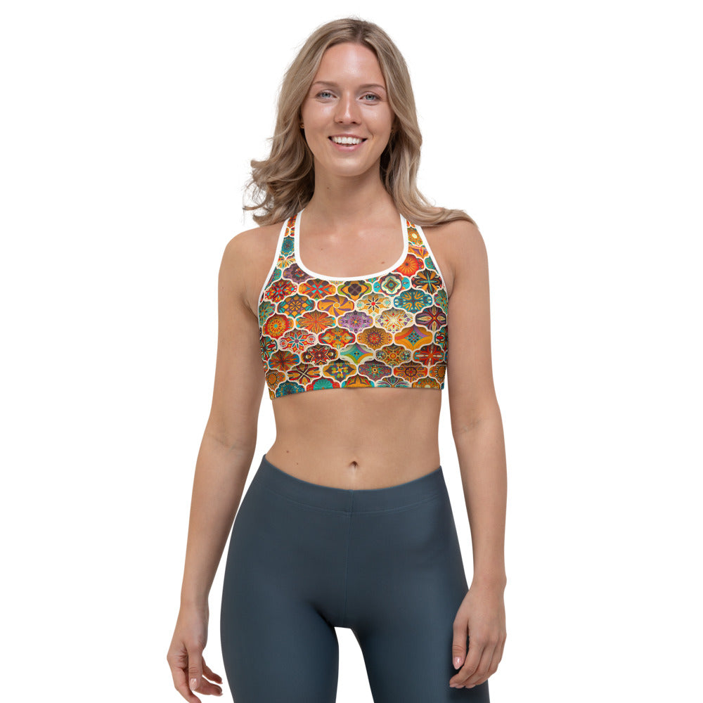 Ethnic Mandala Bohemian Pattern Print Women's Sports Bra