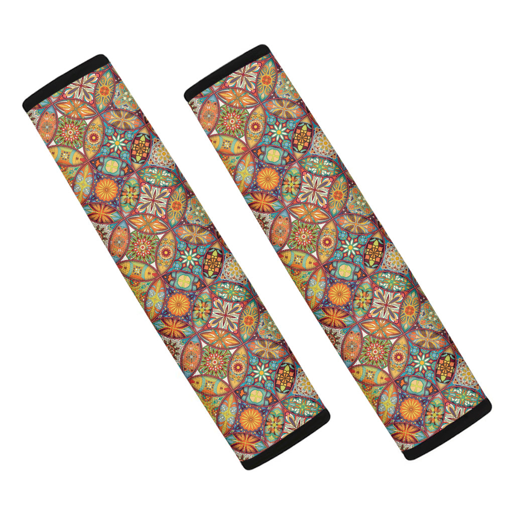 Ethnic Mandala Patchwork Pattern Print Car Seat Belt Covers