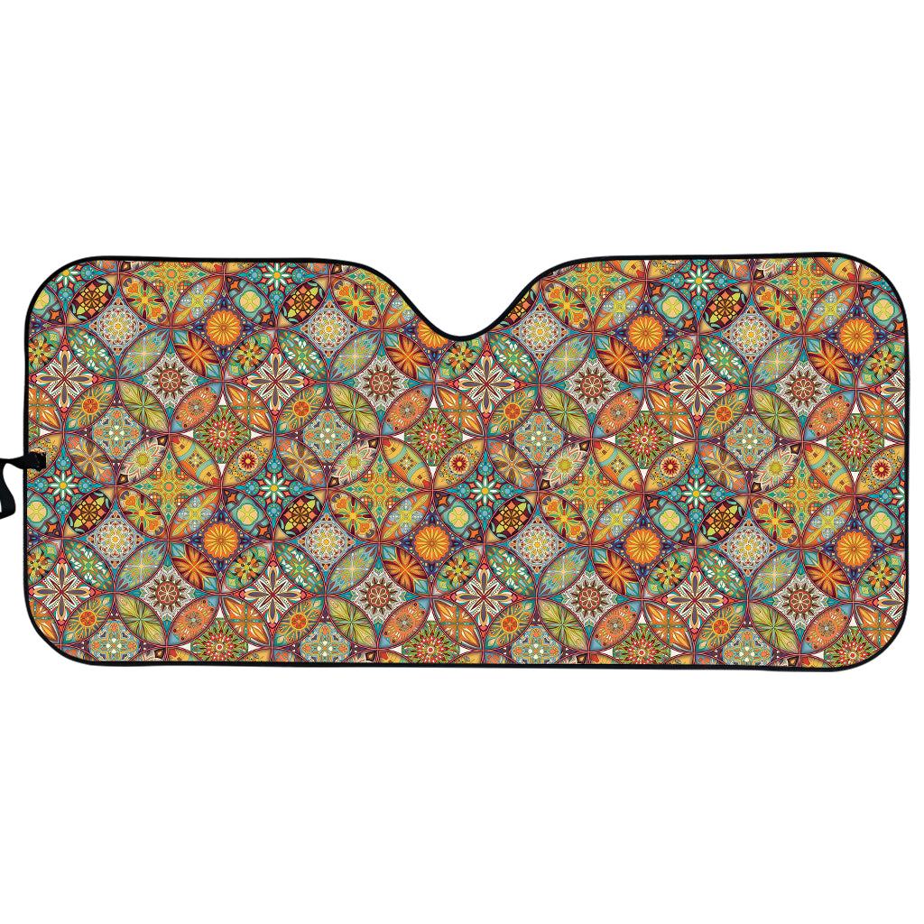 Ethnic Mandala Patchwork Pattern Print Car Sun Shade