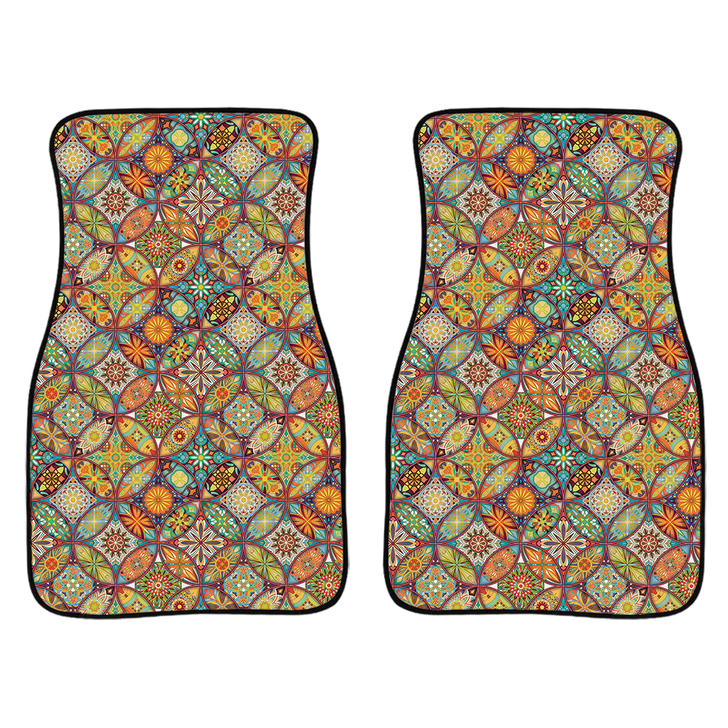 Ethnic Mandala Patchwork Pattern Print Front Car Floor Mats