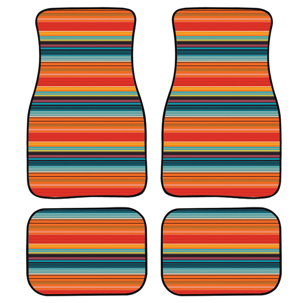 Ethnic Mexican Blanket Pattern Print Front and Back Car Floor Mats