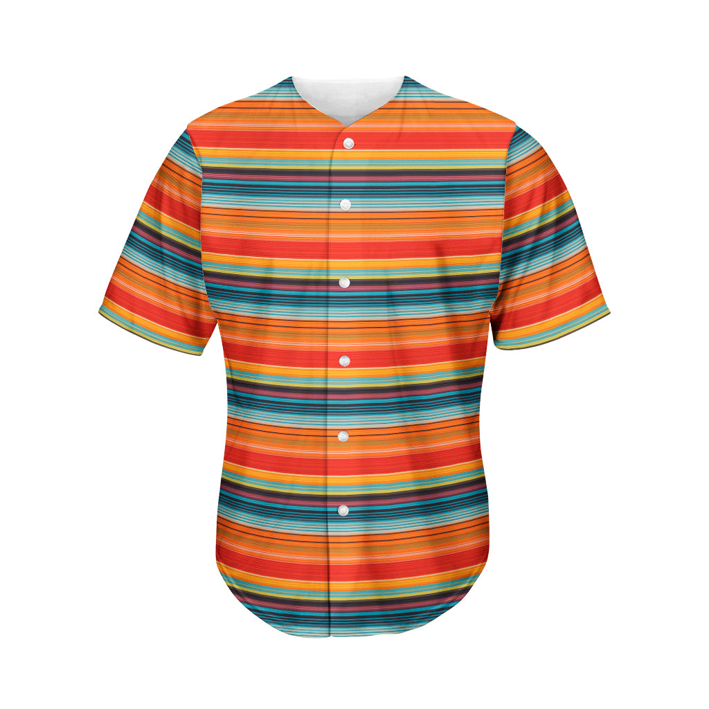 Ethnic Mexican Blanket Pattern Print Men's Baseball Jersey