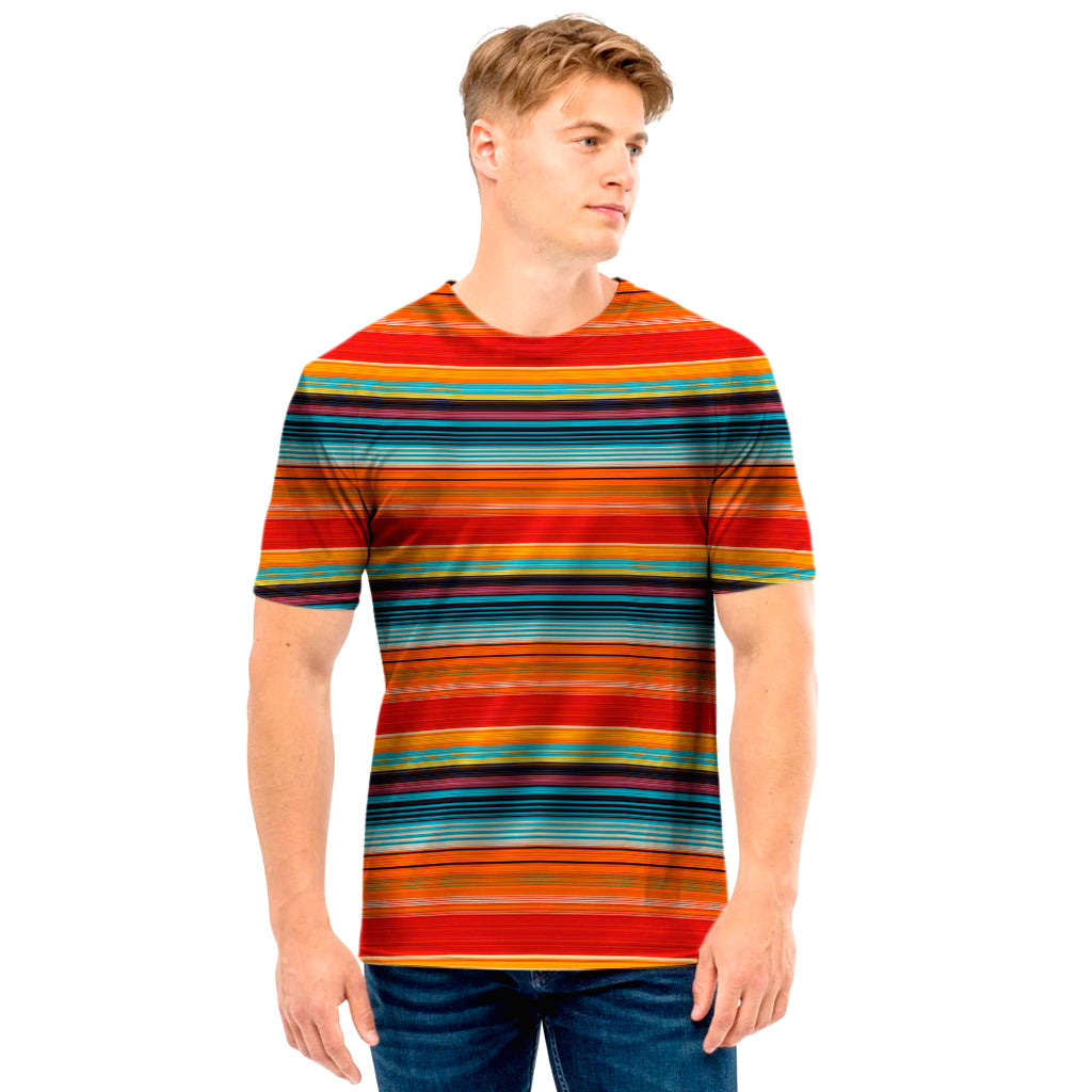 Ethnic Mexican Blanket Pattern Print Men's T-Shirt