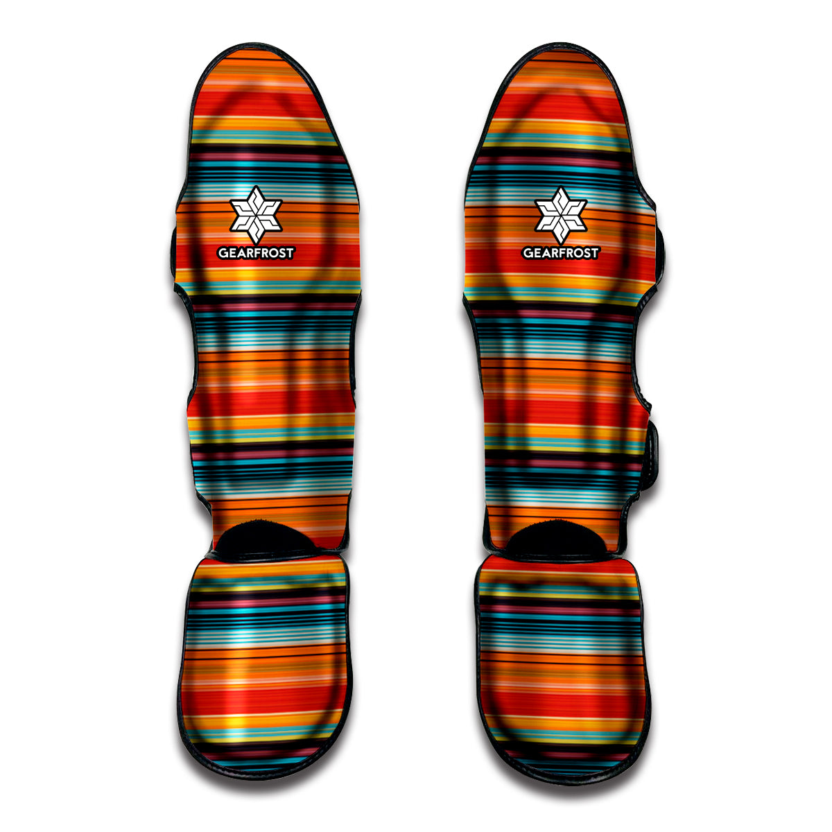 Ethnic Mexican Blanket Pattern Print Muay Thai Shin Guards