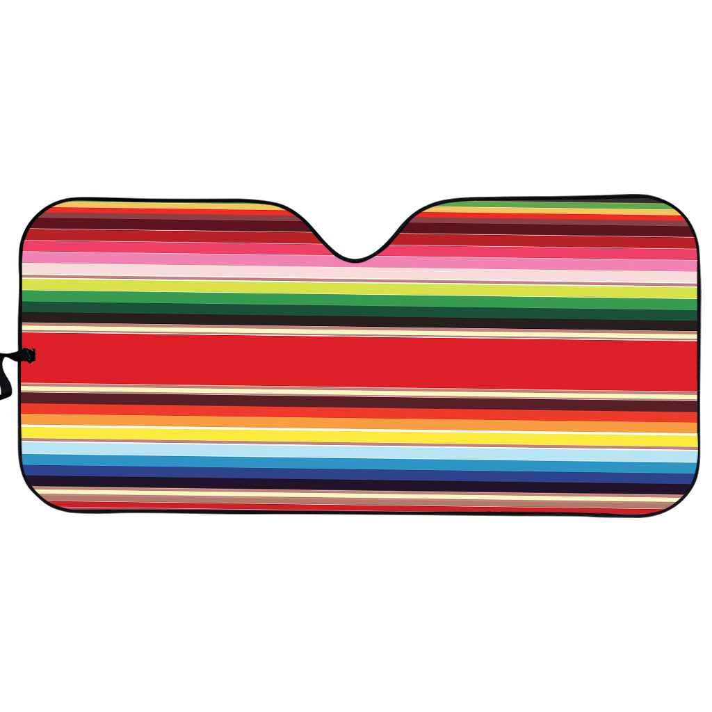 Ethnic Mexican Blanket Stripe Print Car Sun Shade