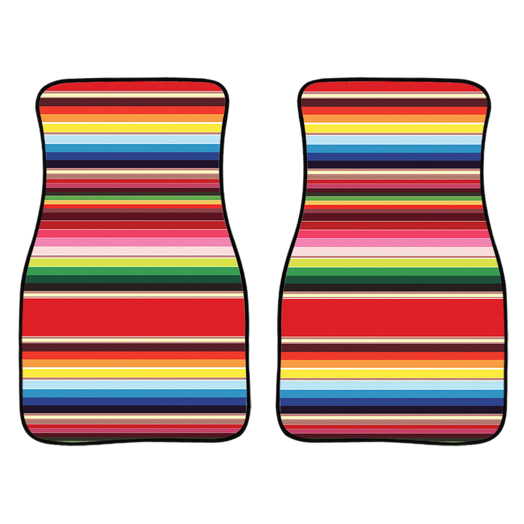 Ethnic Mexican Blanket Stripe Print Front Car Floor Mats