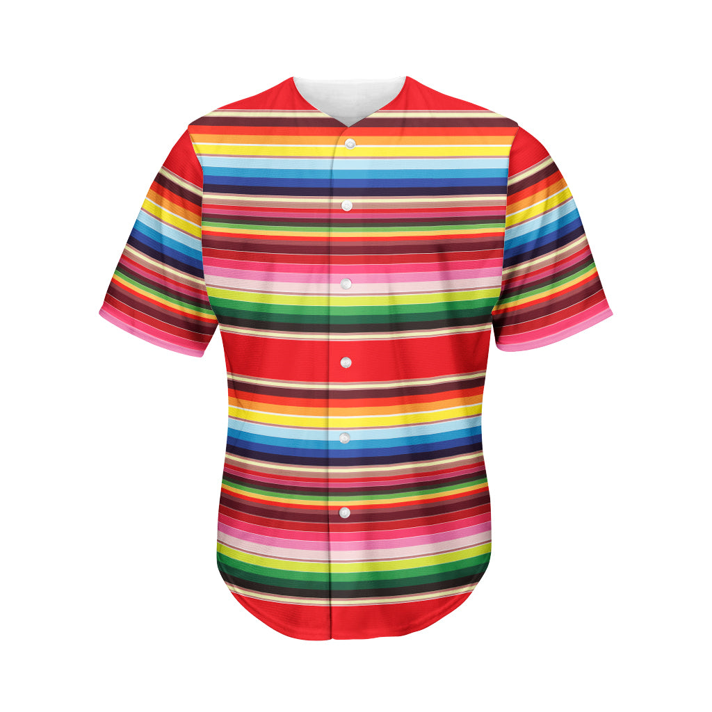 Ethnic Mexican Blanket Stripe Print Men's Baseball Jersey