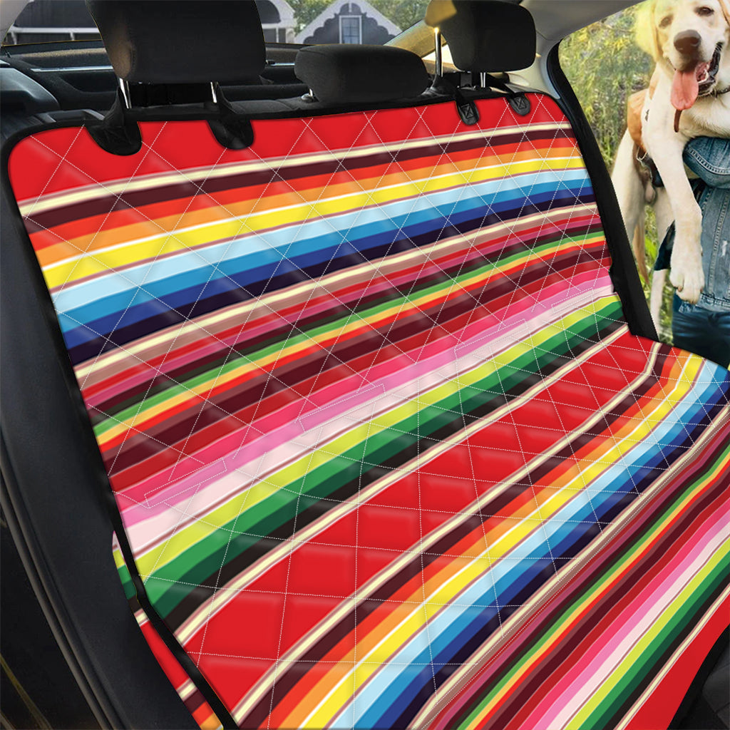 Ethnic Mexican Blanket Stripe Print Pet Car Back Seat Cover