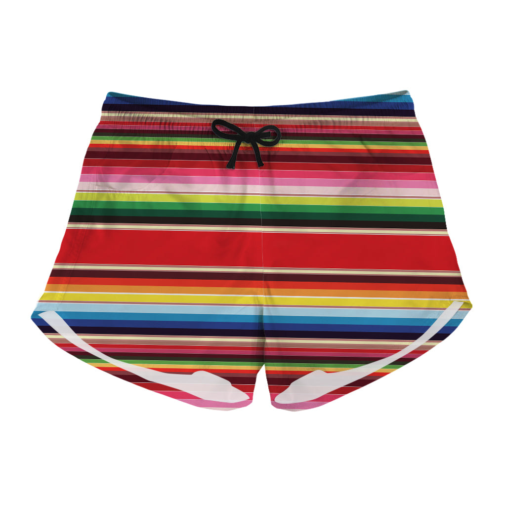 Ethnic Mexican Blanket Stripe Print Women's Shorts