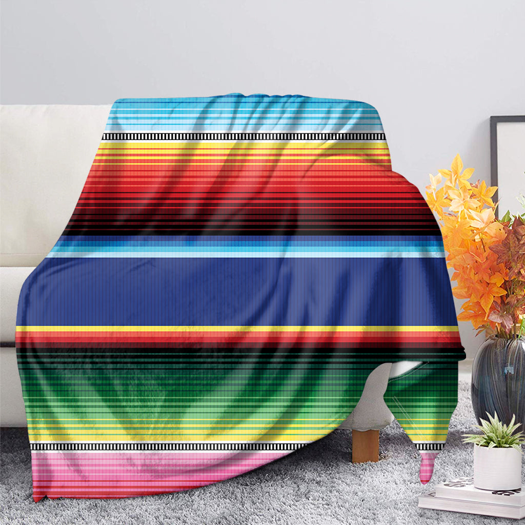 Ethnic Mexican Serape Pattern Print Blanket