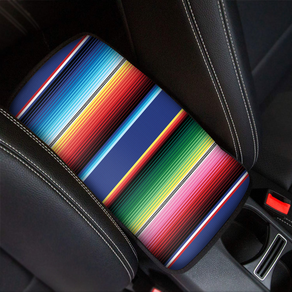 Ethnic Mexican Serape Pattern Print Car Center Console Cover