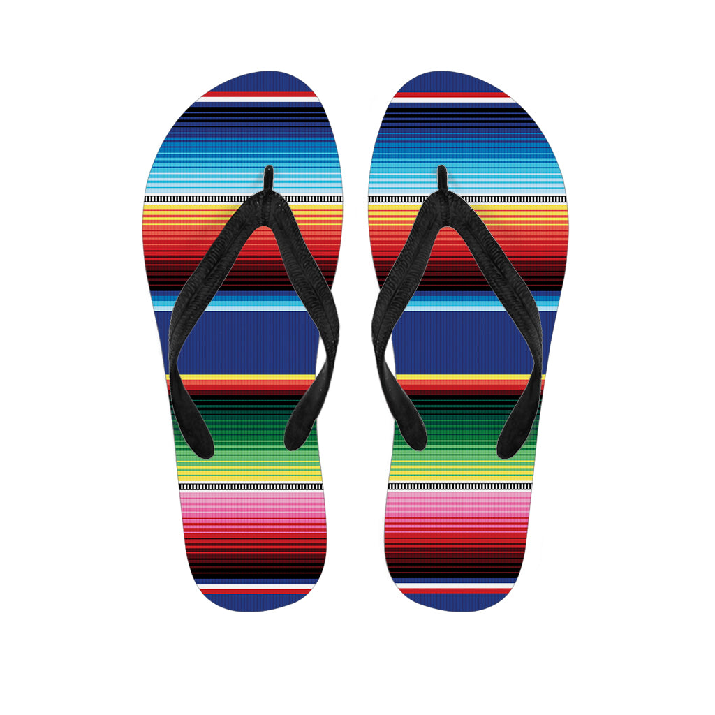 Ethnic Mexican Serape Pattern Print Flip Flops