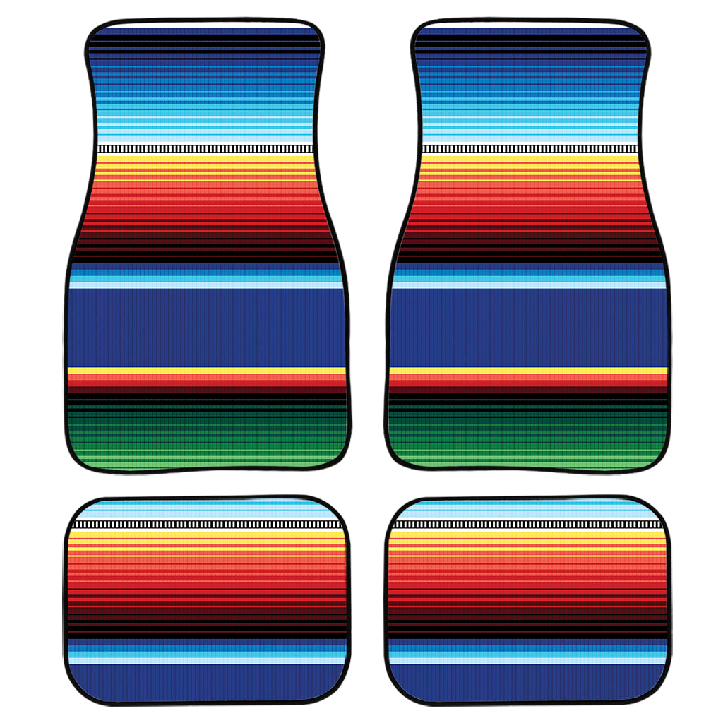 Ethnic Mexican Serape Pattern Print Front and Back Car Floor Mats