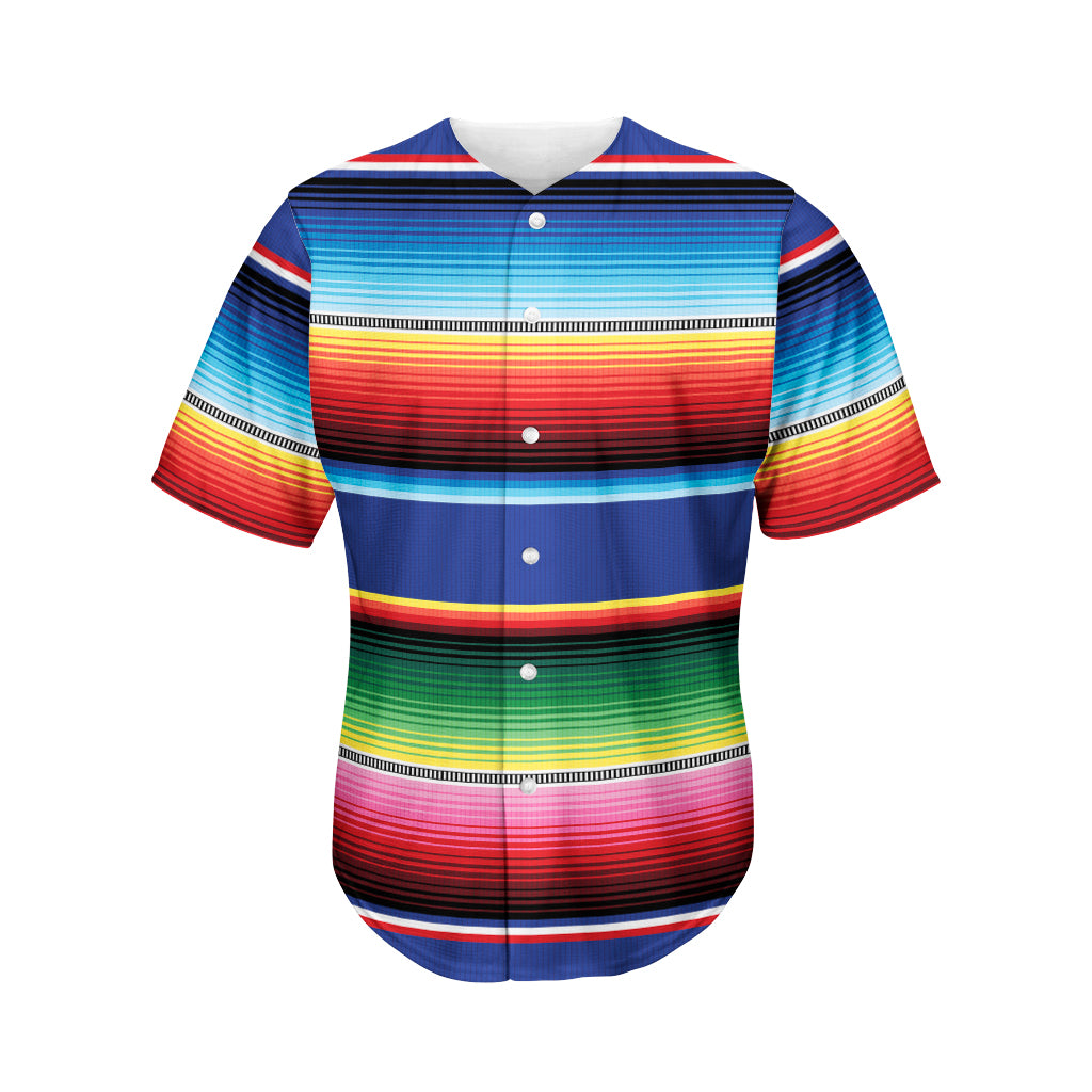 Ethnic Mexican Serape Pattern Print Men's Baseball Jersey