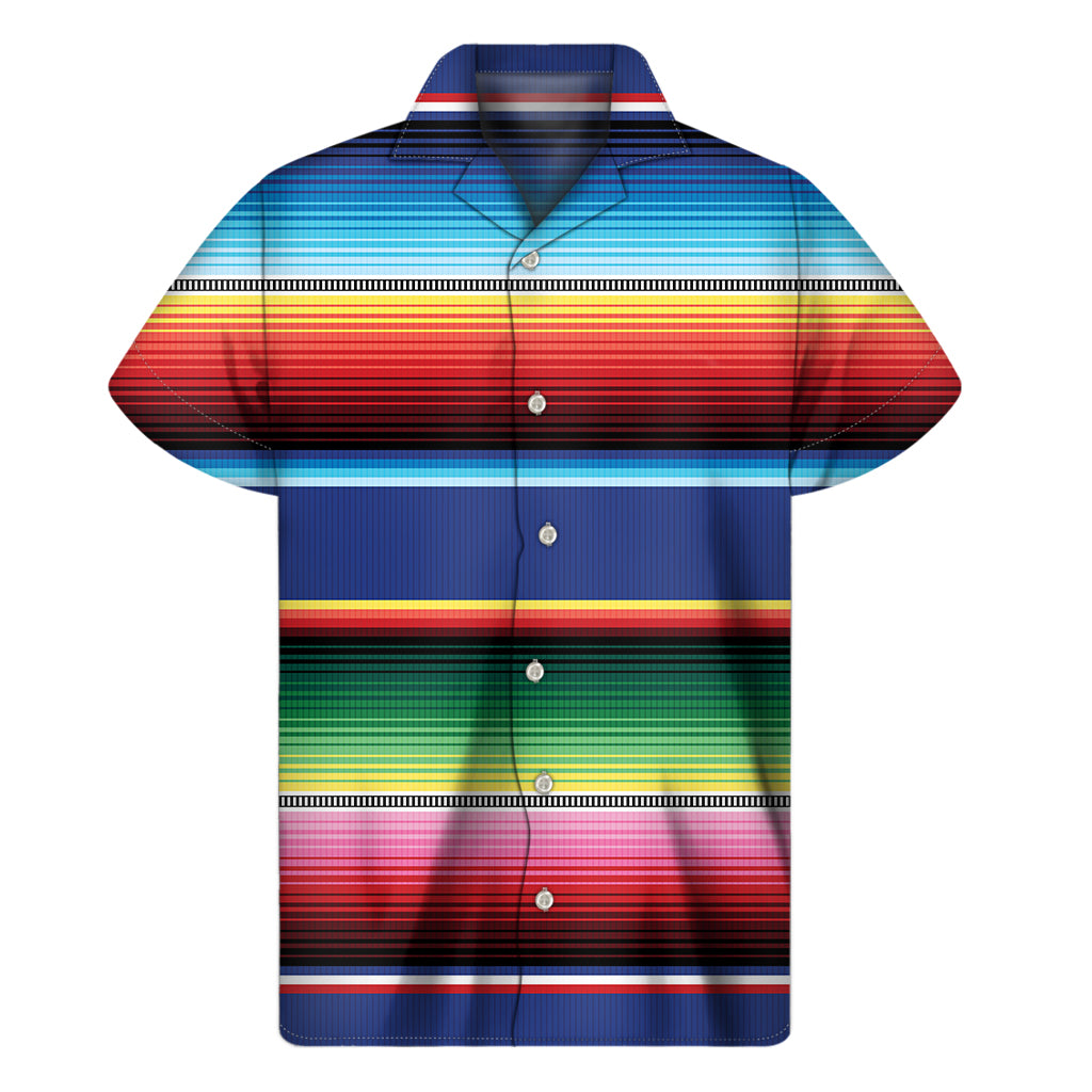 Ethnic Mexican Serape Pattern Print Men's Short Sleeve Shirt