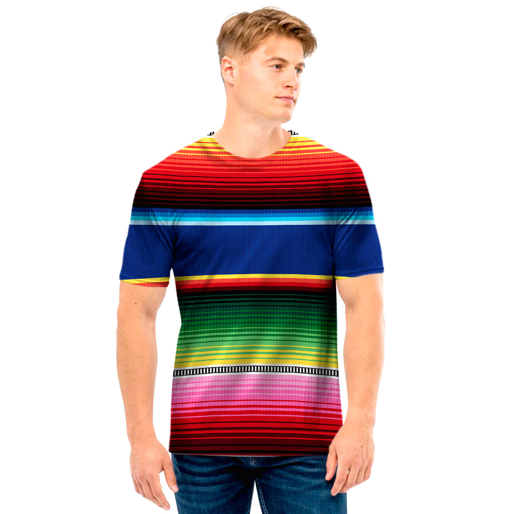 Ethnic Mexican Serape Pattern Print Men's T-Shirt