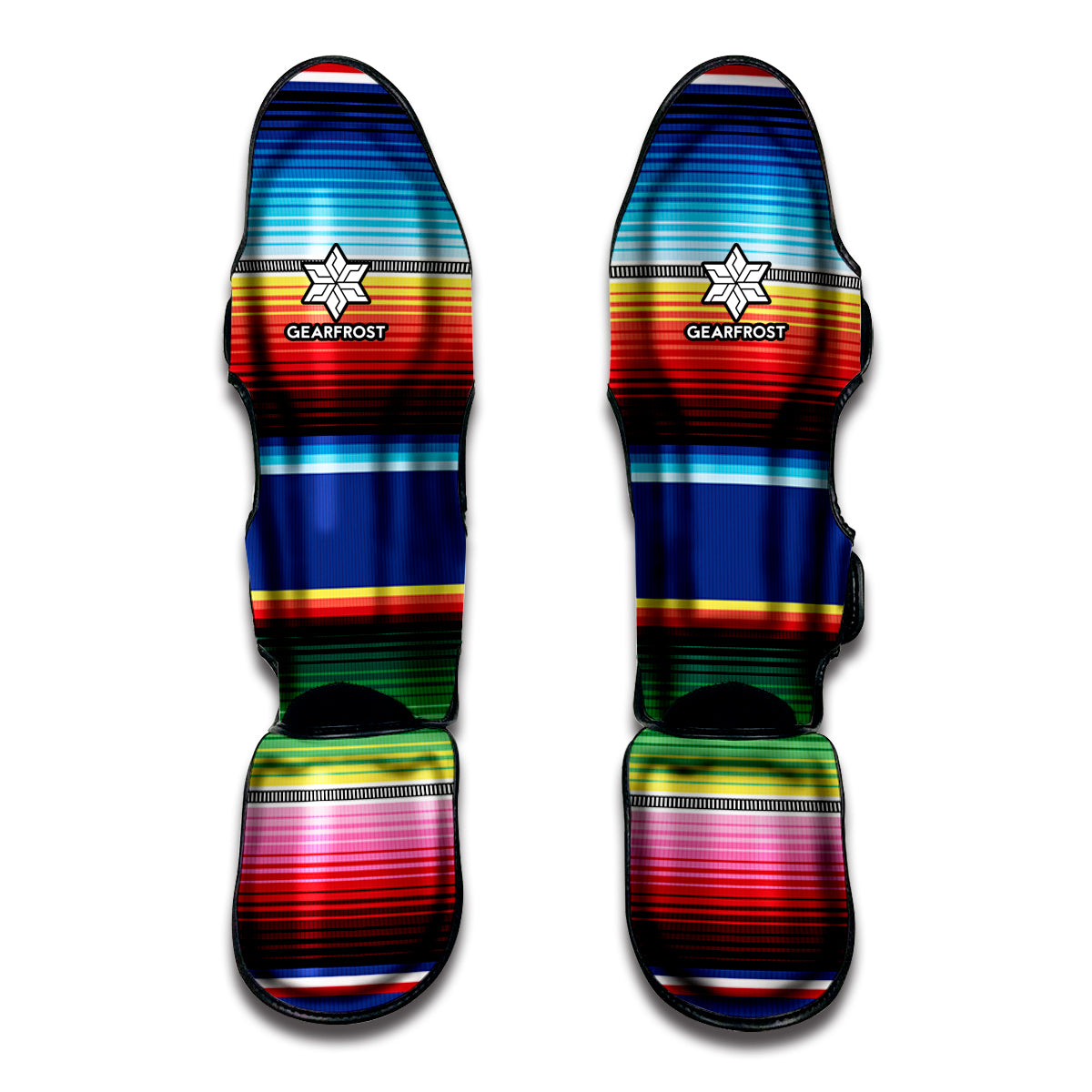 Ethnic Mexican Serape Pattern Print Muay Thai Shin Guards