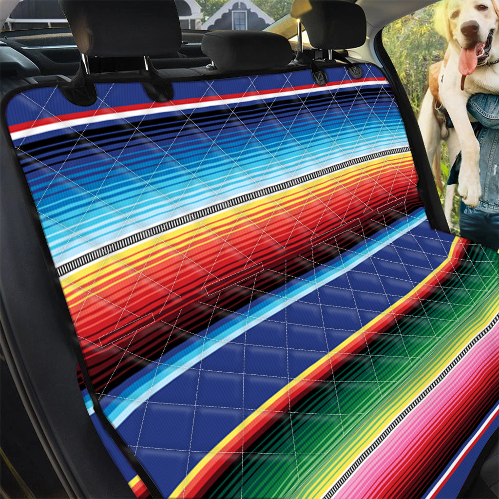 Ethnic Mexican Serape Pattern Print Pet Car Back Seat Cover