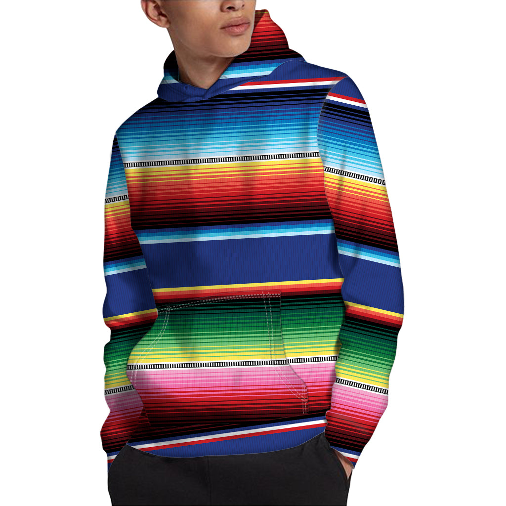 Ethnic Mexican Serape Pattern Print Pullover Hoodie