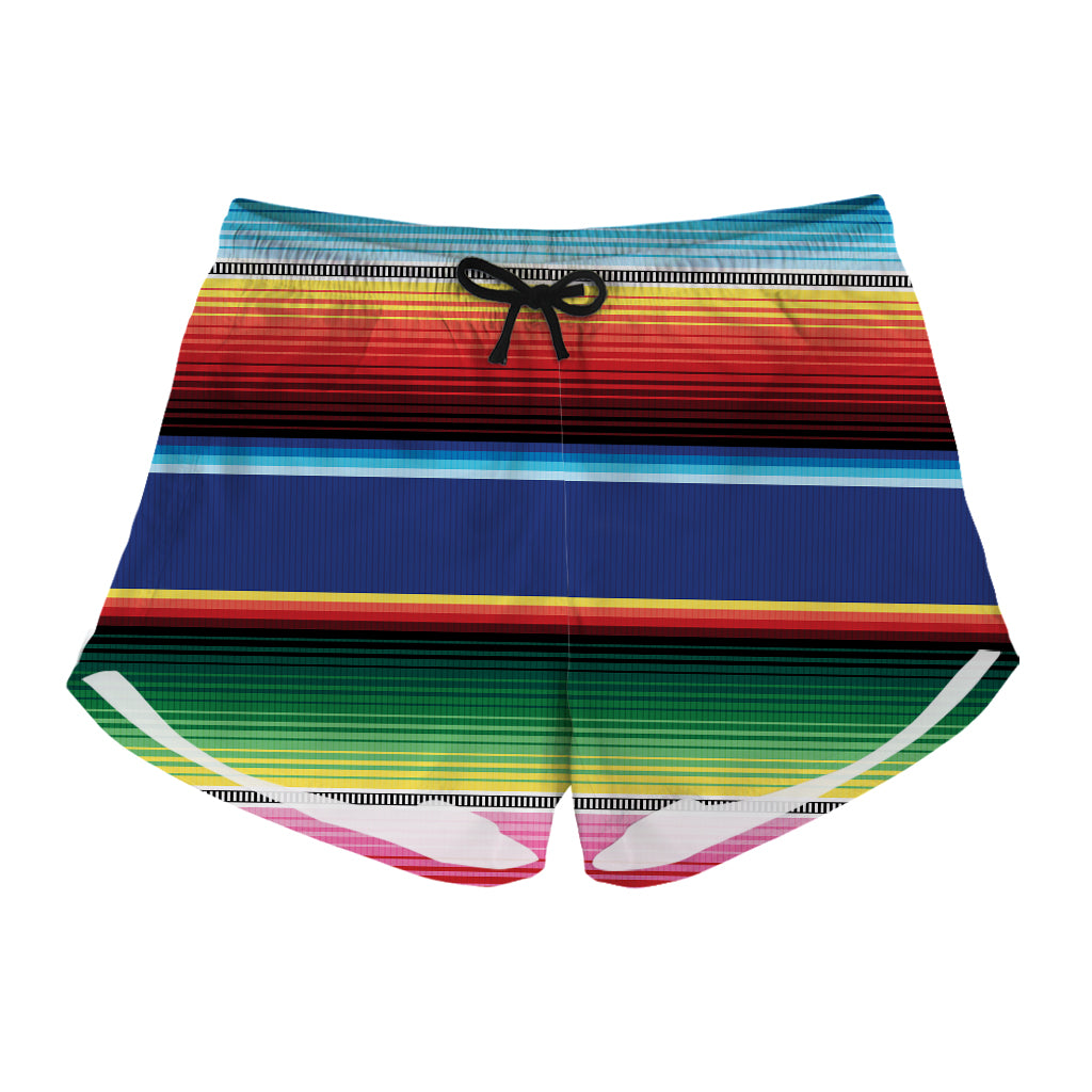 Ethnic Mexican Serape Pattern Print Women's Shorts