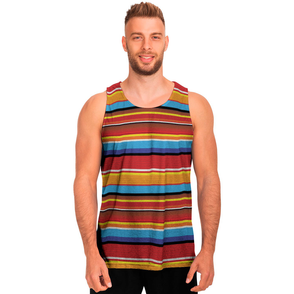 Ethnic Mexican Woven Pattern Print Men's Tank Top