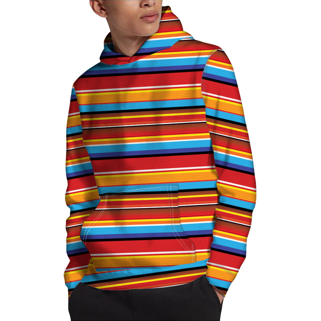 Ethnic Mexican Woven Pattern Print Pullover Hoodie