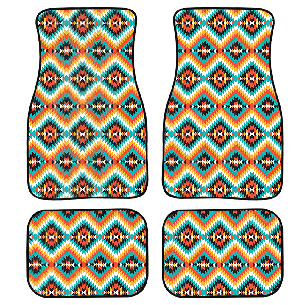 Ethnic Native American Pattern Print Front and Back Car Floor Mats