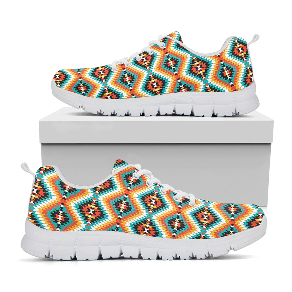 Ethnic Native American Pattern Print White Sneakers