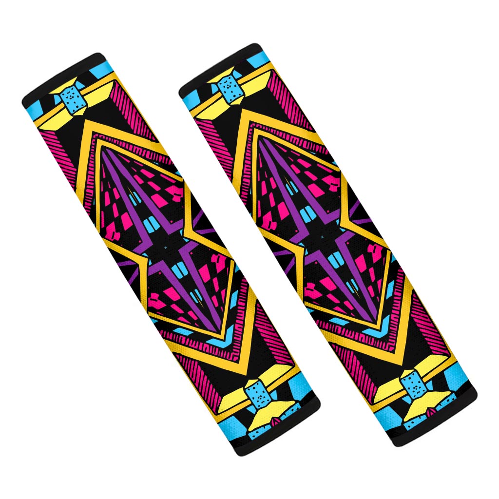 Ethnic Psychedelic Trippy Print Car Seat Belt Covers