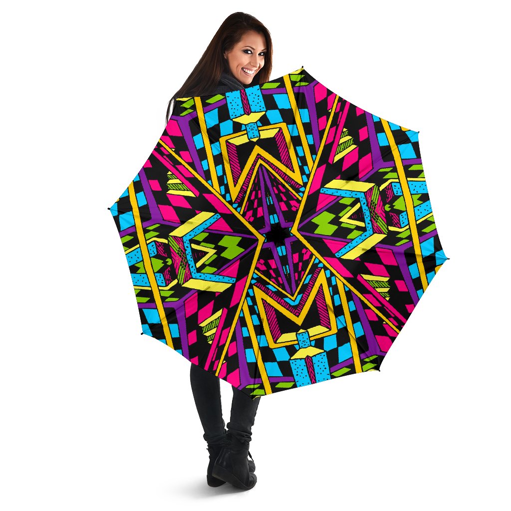 Ethnic Psychedelic Trippy Print Foldable Umbrella