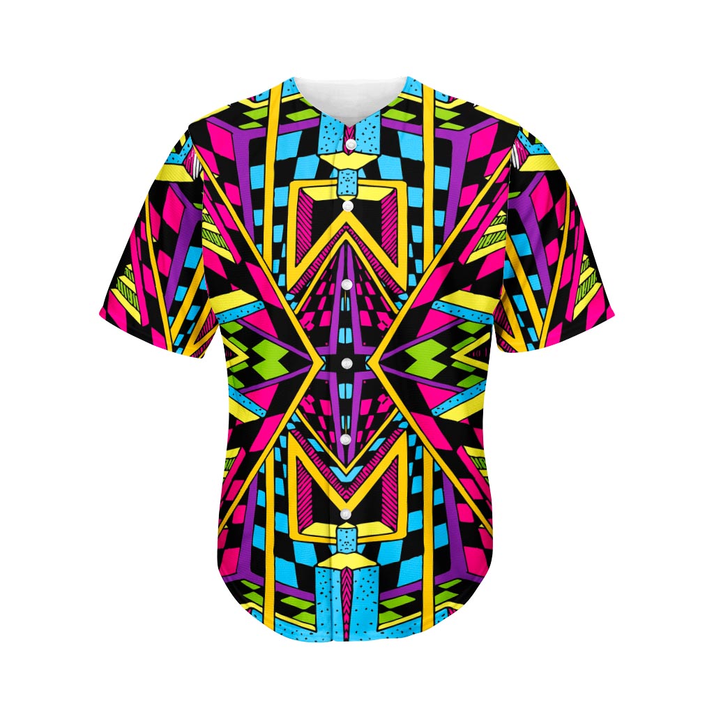 Ethnic Psychedelic Trippy Print Men's Baseball Jersey