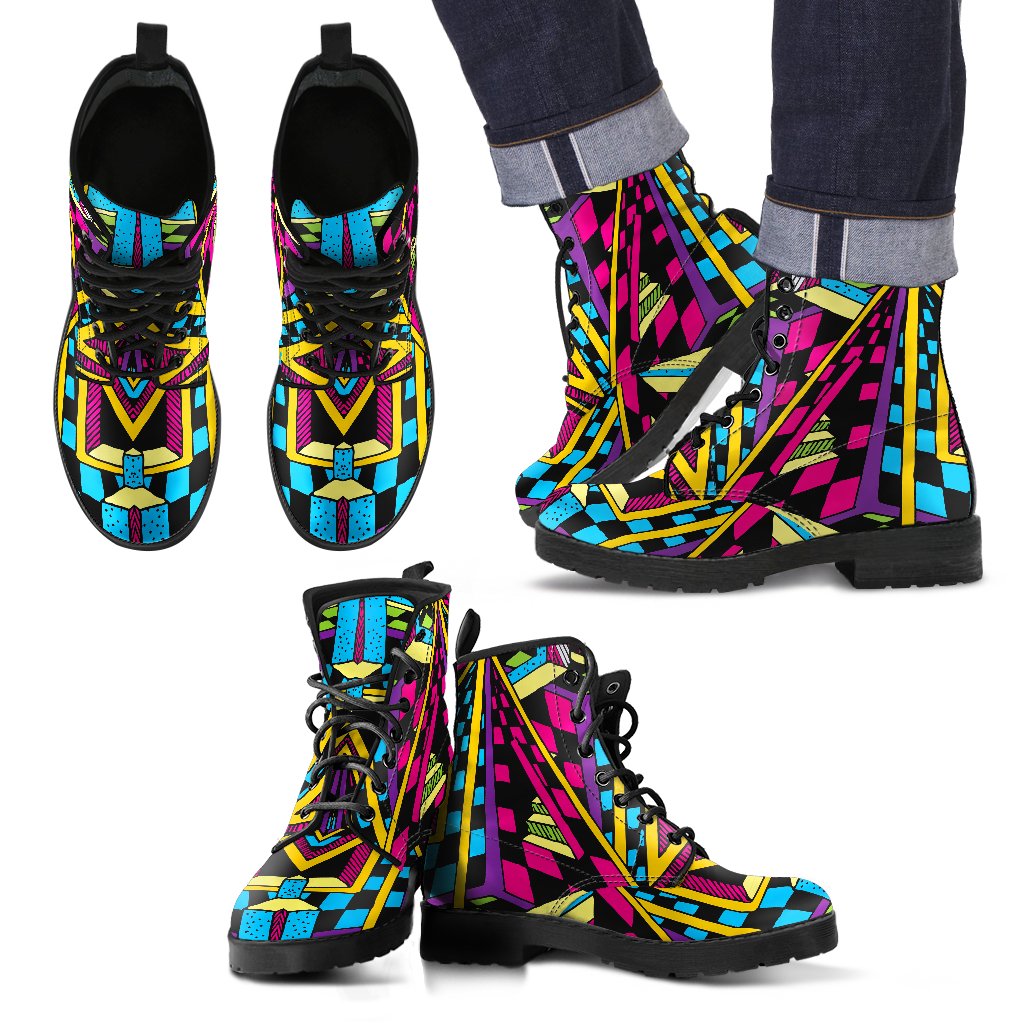 Ethnic Psychedelic Trippy Print Men's Boots