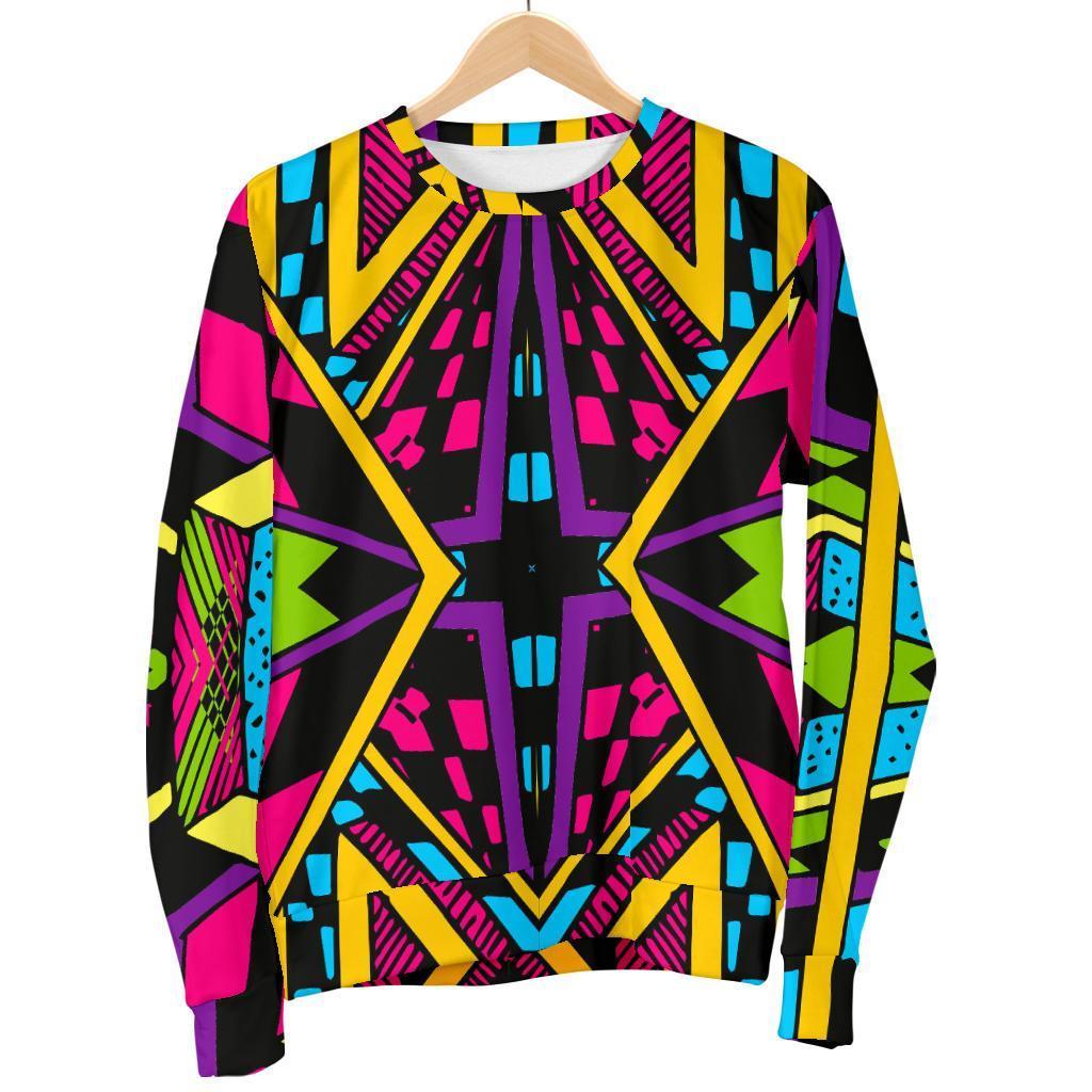 Ethnic Psychedelic Trippy Print Men's Crewneck Sweatshirt